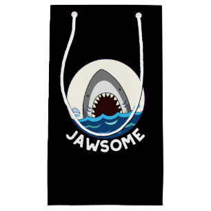 Petit Sac Cadeau Jawsome Funny Shark Teeth Pun Dark BG