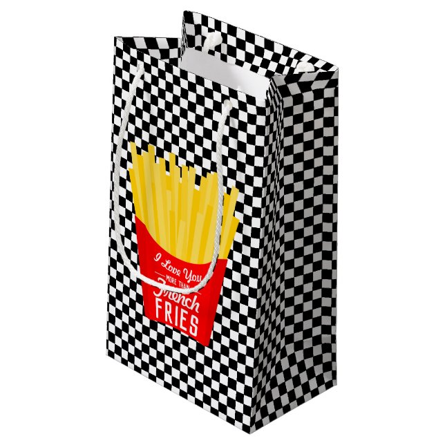 Petit Sac Cadeau Je T'Aime Plus Que Les Fries Françaises (Dos Angle)