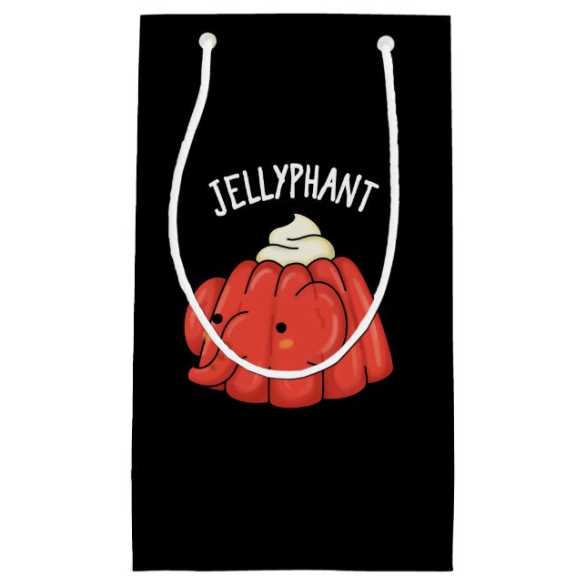 Petit Sac Cadeau Jellyphant Funny Elephant Jelly Pun Dark BG (Devant)