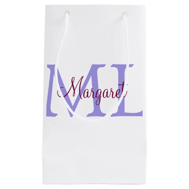 Petit Sac Cadeau jeté simple minimal ajouter nom monogramme rose ro (Devant)