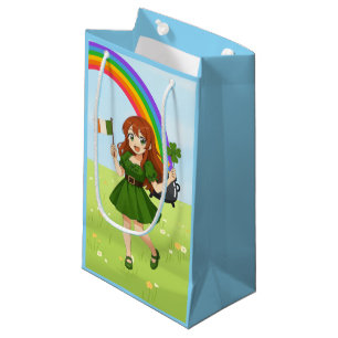 Petit Sac Cadeau Joli anime roux Saint Patrick