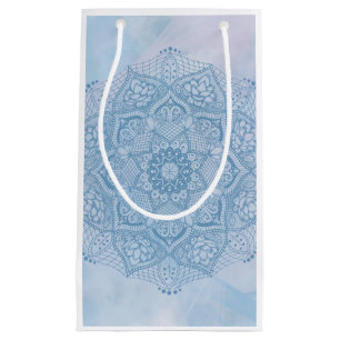 Petit Sac Cadeau Joli bleu Sacré Lotus Fleur Fleur de fleurs Mandal