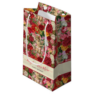 Petit Sac Cadeau Joli chintzy Victorian Scrapbook Cherubs