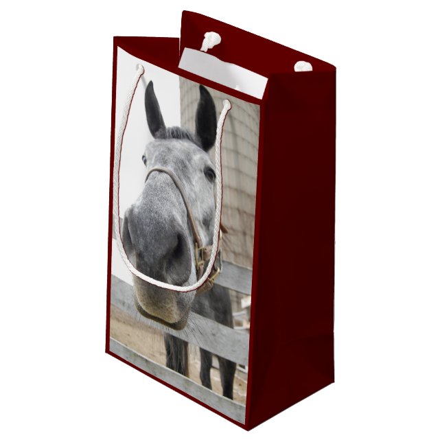 Petit Sac Cadeau Joli Gros plan des chevaux (Dos Angle)