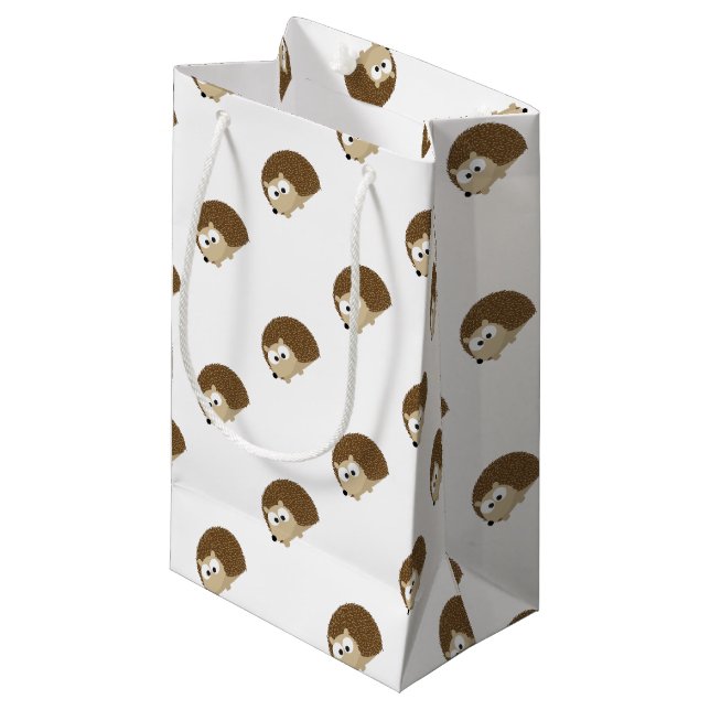 Petit Sac Cadeau Joli hérisson Brown (Devant Angle)