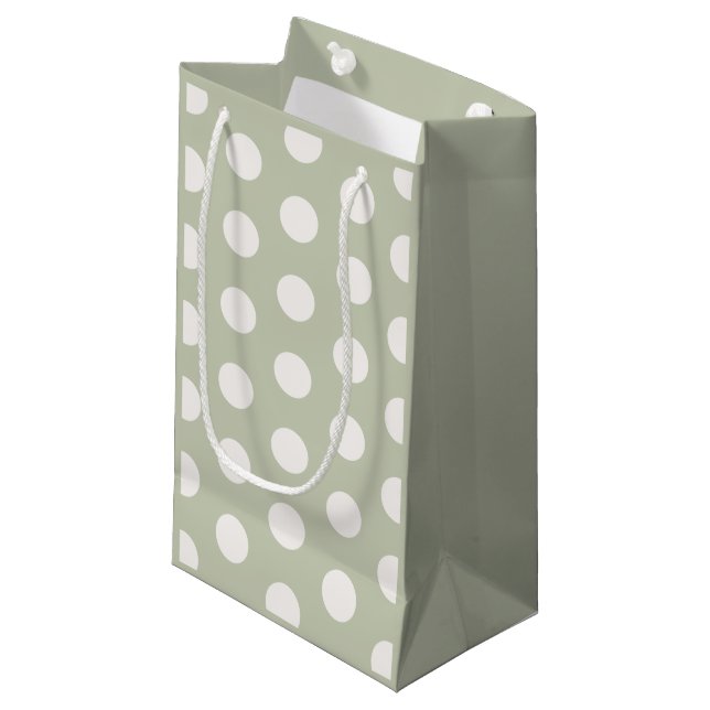 Petit Sac Cadeau Joli pois pour enfants anniversaire l Pastel vert (Devant Angle)