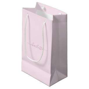 Petit Sac Cadeau Joli rose et blanc doux