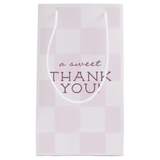 Petit Sac Cadeau Jolie Baby Shower Rose Moderne à Carreaux