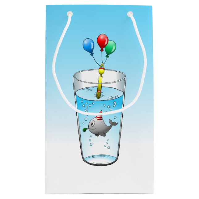 Petit Sac Cadeau Jolie baleine prête à la fête (Dos)