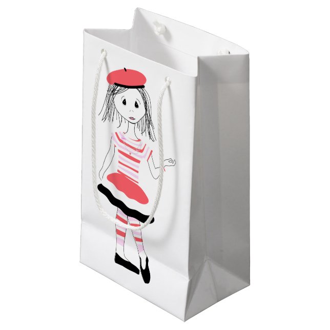Petit Sac Cadeau Jolie Miss Fashionista (Devant Angle)