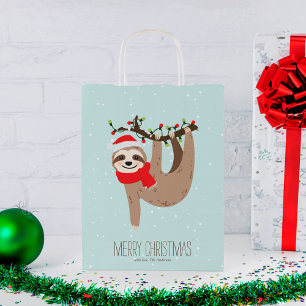 Petit Sac Cadeau Jolie Sloth Christmas