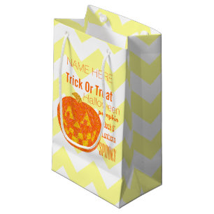 Petit Sac Cadeau Jolly Jack-o'-lantern Halloween Party Chevron