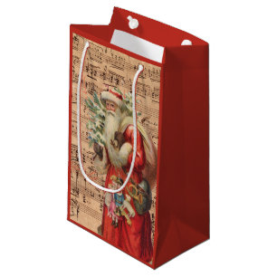 Petit Sac Cadeau Jouets et arbre nostalgiques de Père Noël avec l