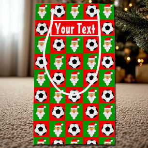 Petit Sac Cadeau Joueur de soccer père Noël Nom personnalisé / Text