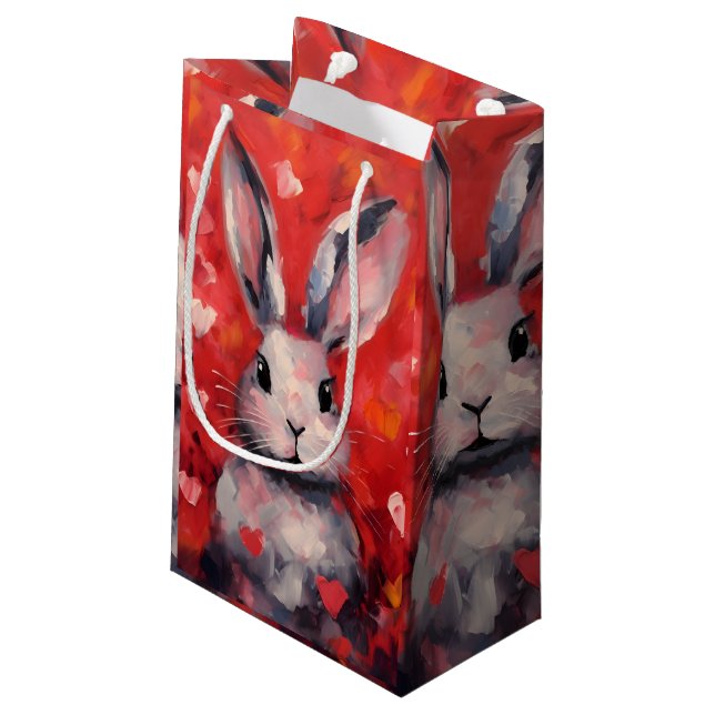 Petit Sac Cadeau Jour de Bunny Valentines (Dos Angle)