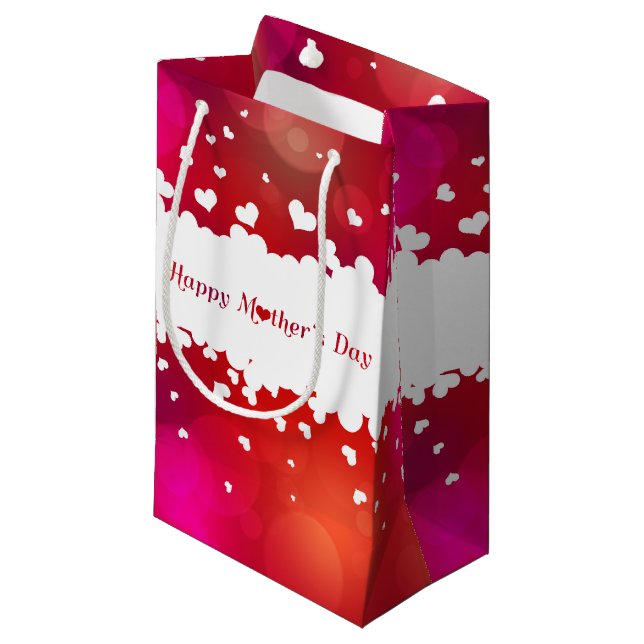 Petit Sac Cadeau Jovely Happy Mother's Day Hearts (Devant Angle)
