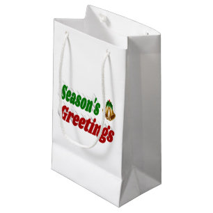 Petit Sac Cadeau Joyeuses Fêtes Bells typographie de Noël