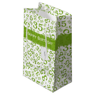 Petit Sac Cadeau Joyeux 35e anniversaire Numéro Motif Vert/Blanc