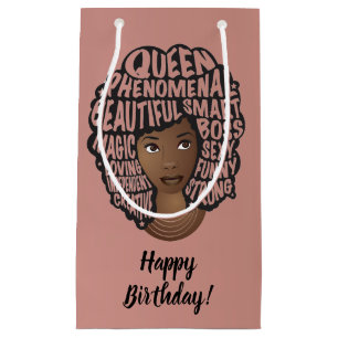 Petit Sac Cadeau Joyeux Anniversaire, Encourageant Les Femmes, Rose