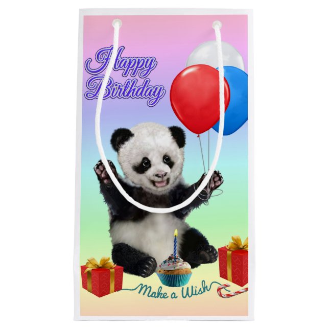 PETIT SAC CADEAU JOYEUX ANNIVERSAIRE PANDA (Devant)