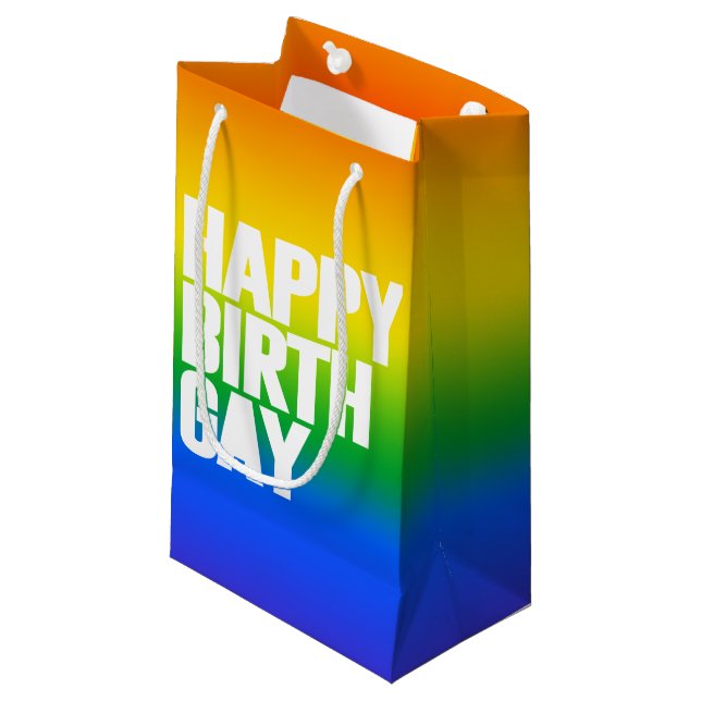 Petit Sac Cadeau Joyeux Birthgay (Devant Angle)