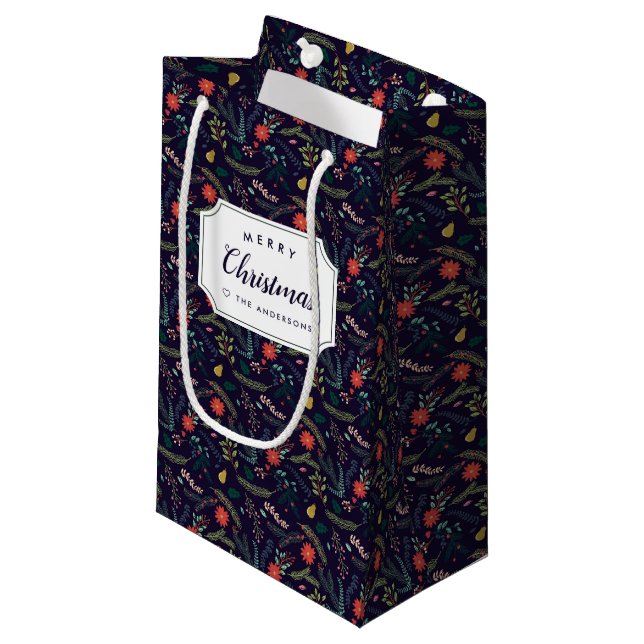 Petit Sac Cadeau Joyeux Foliage Personnalisé (Devant Angle)