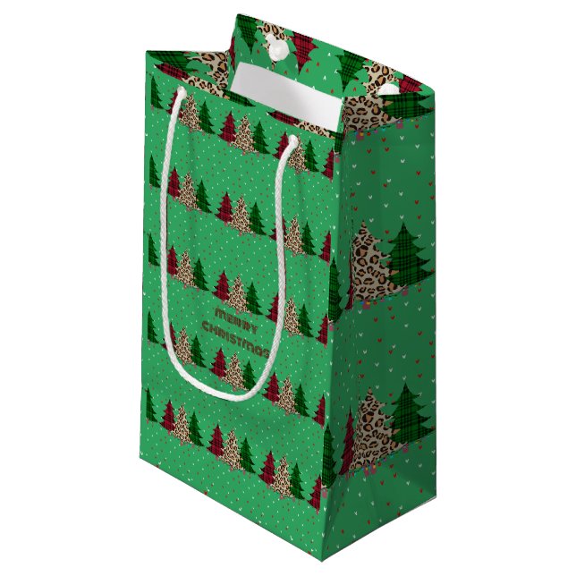 Petit Sac Cadeau Joyeux Noël moderne & élégant (Devant Angle)