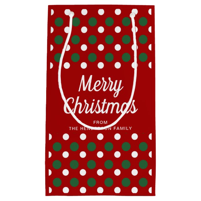 Petit Sac Cadeau Joyeux Noël motif rouge moderne (Devant)
