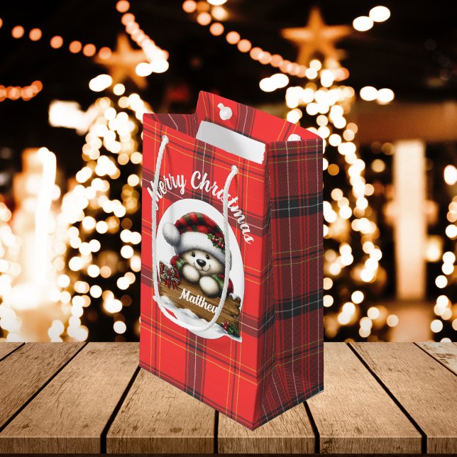 Petit Sac Cadeau Joyeux Ours de Noël (Créateur téléchargé)