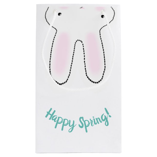 Petit Sac Cadeau Joyeux Pâques Joyeux Printemps mignon Lapin de Pâq (Dos)