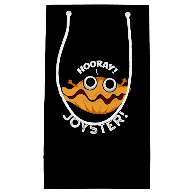Petit Sac Cadeau Joyster Funny Joyeux Animal Oyster Pun Dark BG (Devant)