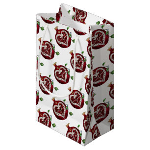 Petit Sac Cadeau Judaica Pomegranate Heart Hanoukka Rosh Hashanah