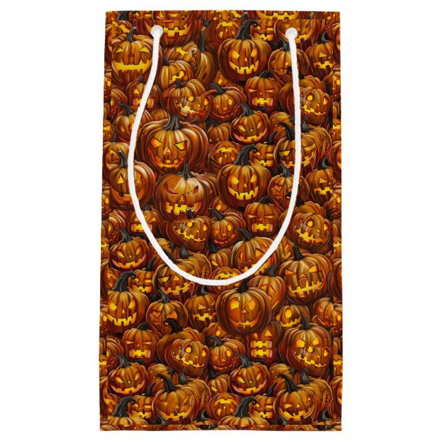 Petit Sac Cadeau Jumble de Jack-o-Lanterns (Devant)