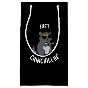 Petit Sac Cadeau Juste Chin-Chillin Funny Chinchilla Pun Dark BG