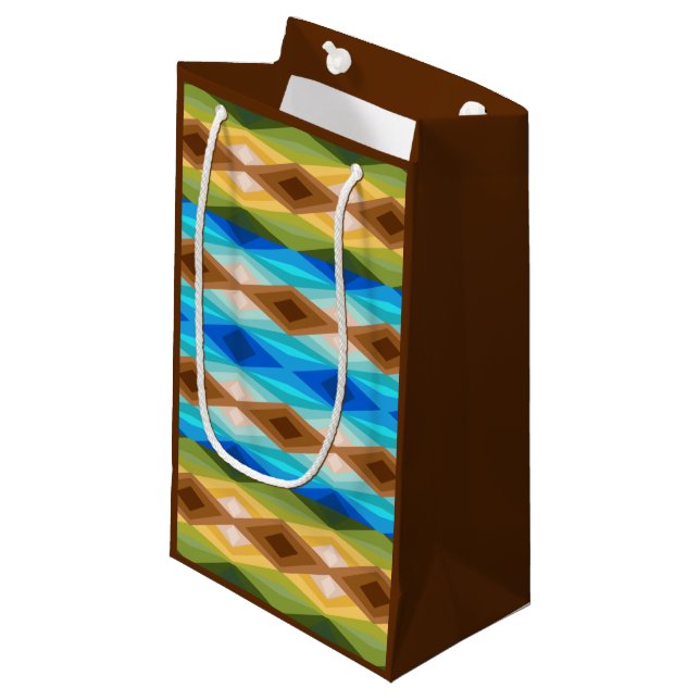 Petit Sac Cadeau Kaleidoscope couleur plage Tropical Art Abstrait (Devant Angle)