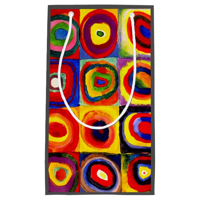 Petit Sac Cadeau Kandinsky Farbstudie Quadrate Cercles Art  (Devant)