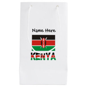 Petit Sac Cadeau Kenya Drapeau kenyan Nom personnalisé 