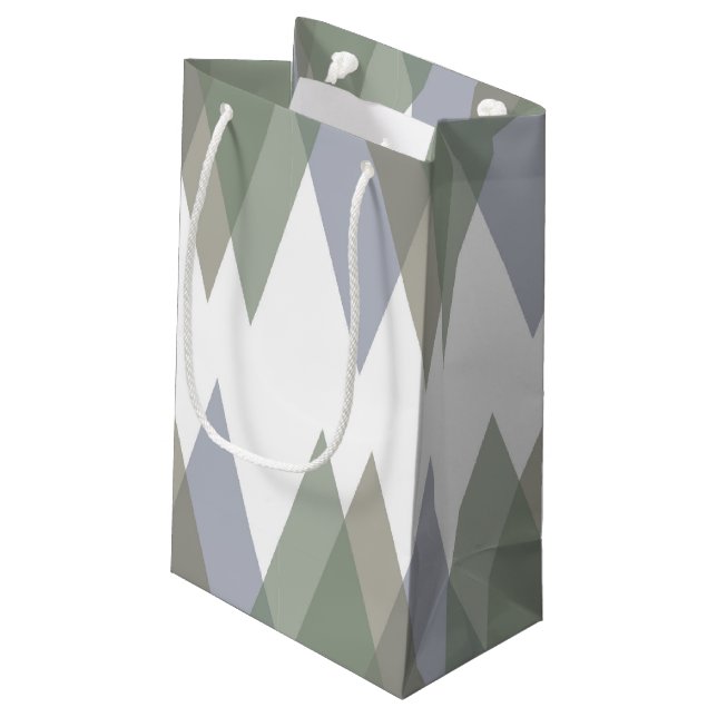 Petit Sac Cadeau Khaki triangles (Dos Angle)