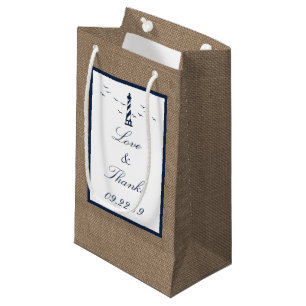 Petit Sac Cadeau La collection Mariage de Burlap du phare nautique