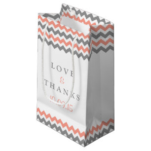 Petit Sac Cadeau La collection moderne de Mariages Chevron - rose e