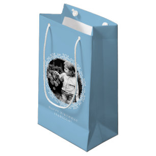 Petit Sac Cadeau La fantaisie personnalisée bleu-clair tourbillonne