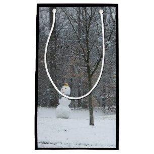 Petit Sac Cadeau La scène de neige hivernale du voisin