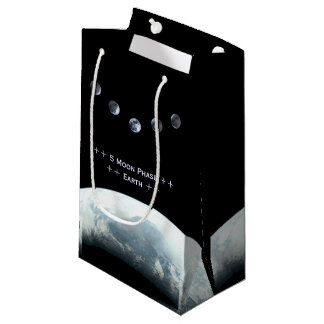 Petit Sac Cadeau La terre de phase de 5 lunes dans l'espace