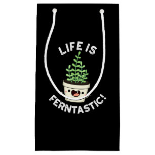 Petit Sac Cadeau La Vie Friste Grosse Ferne Plante Pun Dark BG
