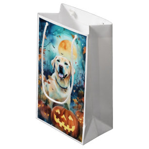 Petit Sac Cadeau Labrador Halloween avec la peur Citrouille