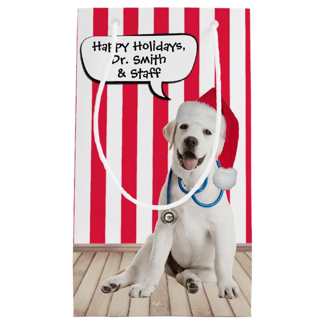 Petit Sac Cadeau Labrador Retriever Noël pour vétérinaire (Devant)