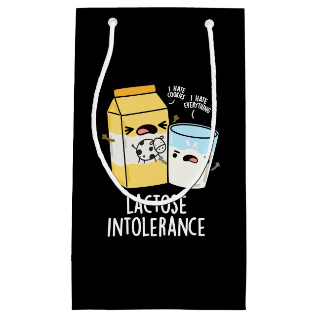 Petit Sac Cadeau Lactose Intolérance Funk Milk Pun Dark BG (Devant)