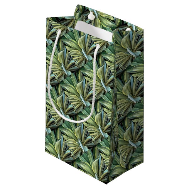 Petit Sac Cadeau L'Agave Tropical Realism Art (Devant Angle)