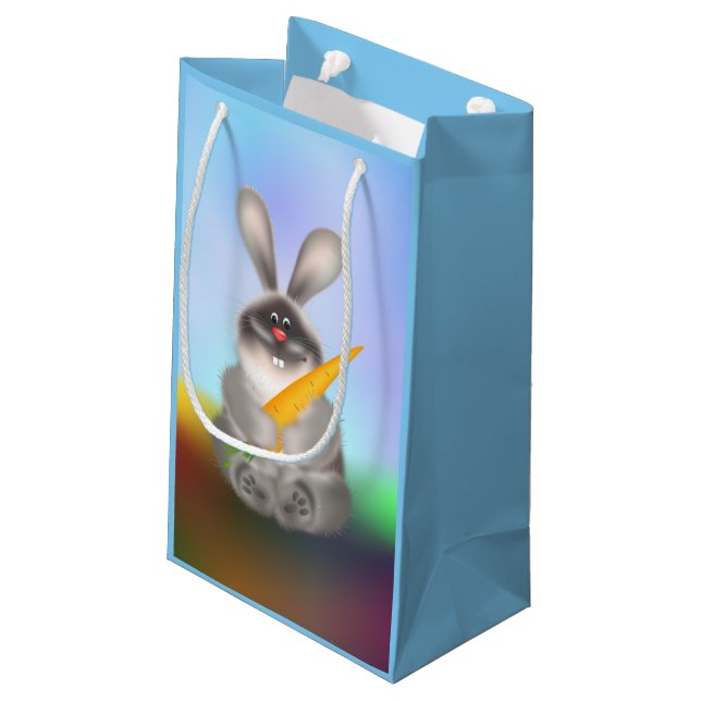 Petit Sac Cadeau Lapin avec carotte (Dos Angle)