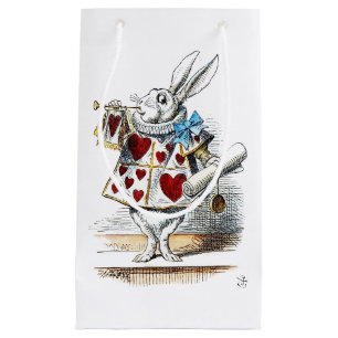 Petit Sac Cadeau Lapin Blanc Alice au Pays des Merveilles Lapin de